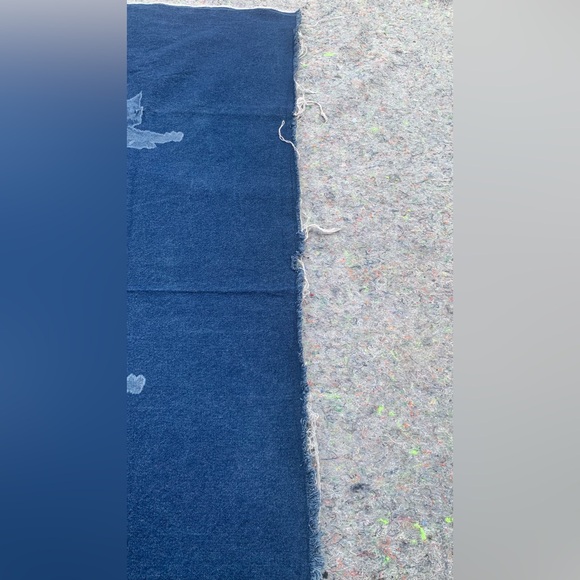 Insane Vintage 80s 90s High End Stretching Cat Printed Blue Denim Fabric Sewing - Picture 14 of 15